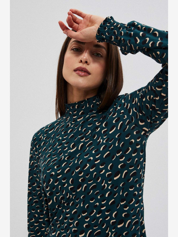 Moodo Zelena ženska vzorčasta bluza Moodo