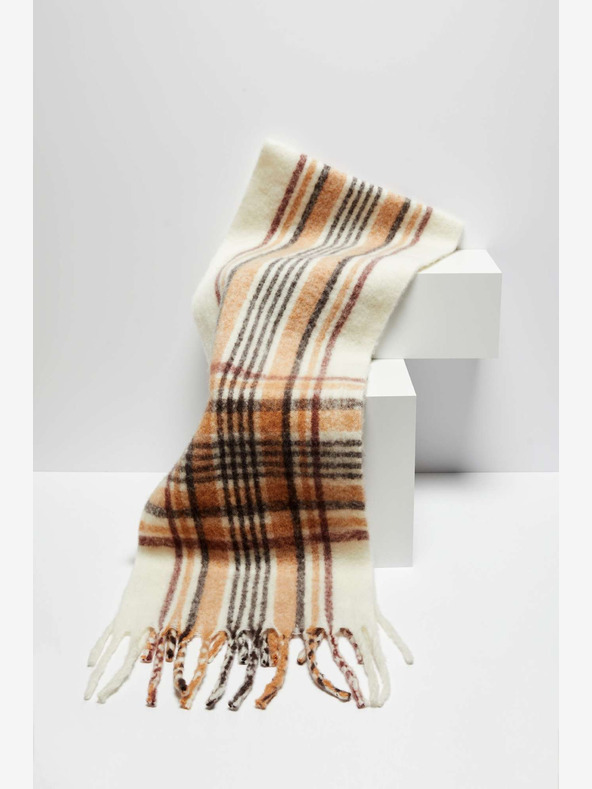 Moodo Kremno bež Ženski karirasti šal Moodo