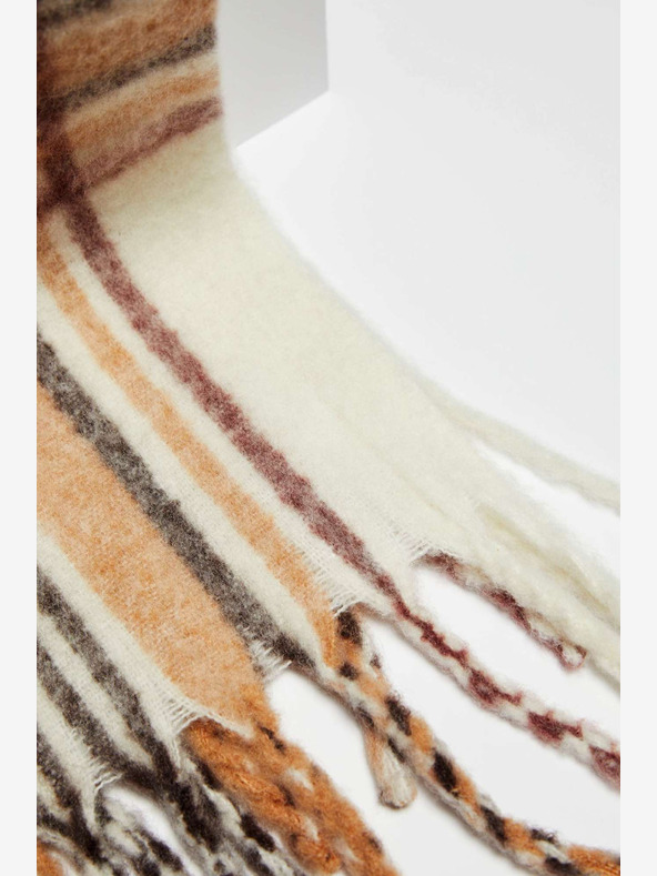 Moodo Kremno bež Ženski karirasti šal Moodo