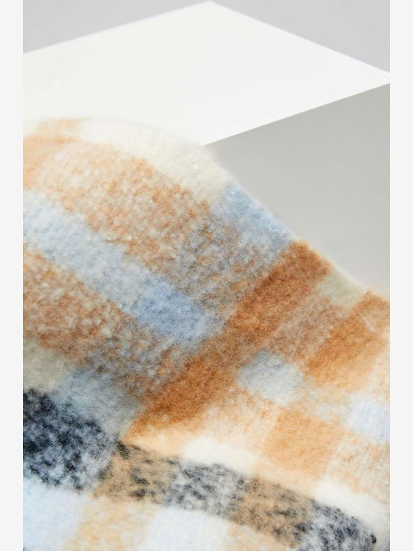 Moodo Oranžna in modra ženska karirasta srajca Moodo