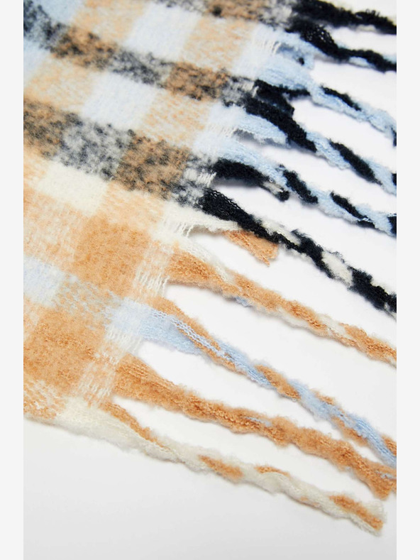 Moodo Oranžna in modra ženska karirasta srajca Moodo