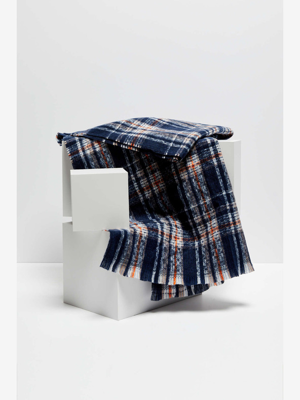 Moodo Modri ženski karirasti šal Moodo