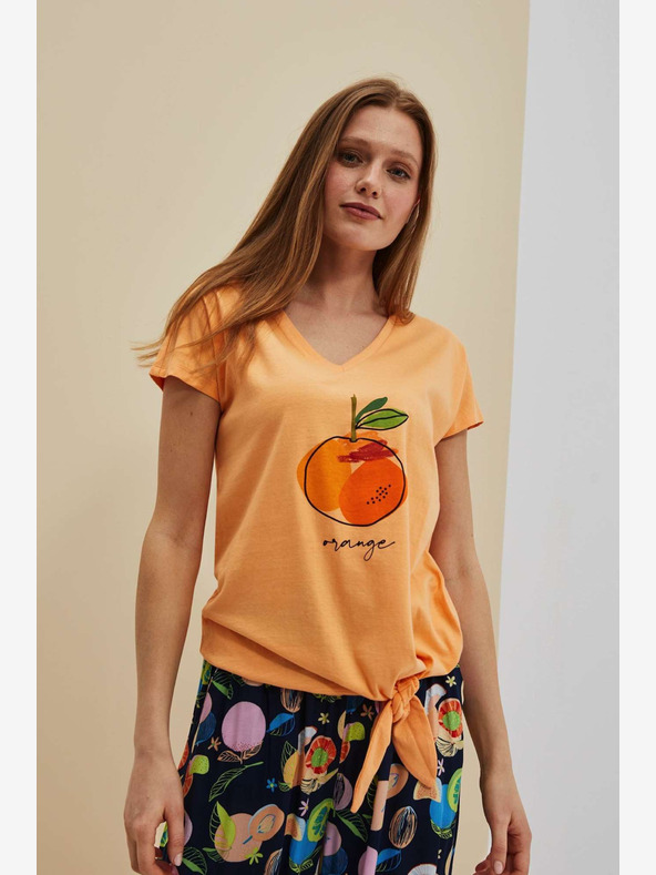 Moodo Oranžna potiskana majica Moodo