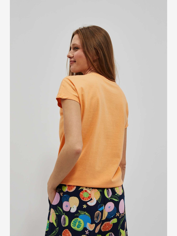 Moodo Oranžna potiskana majica Moodo