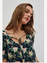 Moodo Temno modra cvetlična bluza Moodo