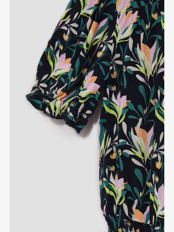 Moodo Temno modra cvetlična bluza Moodo