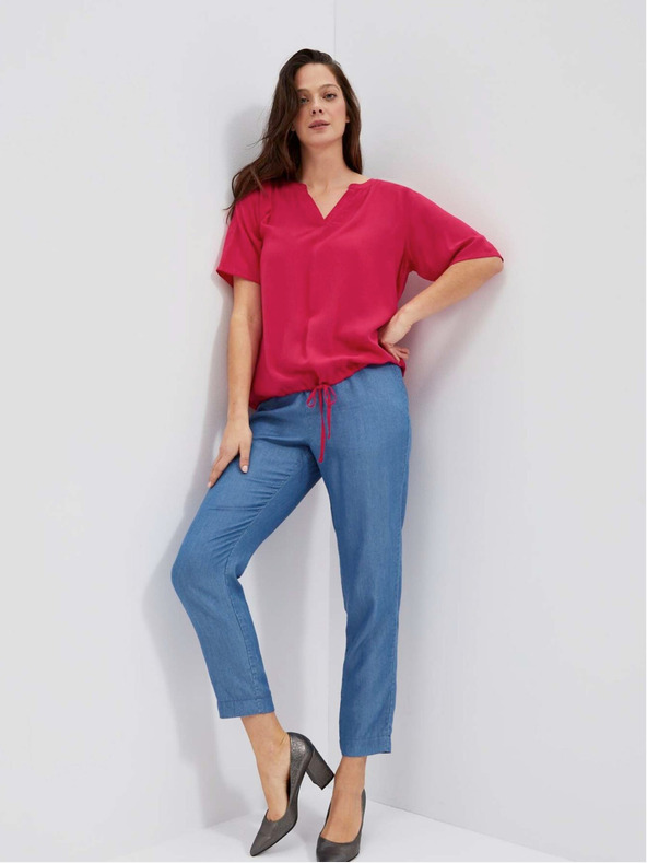 Moodo Temno rožnata majica s pentljo Moodo