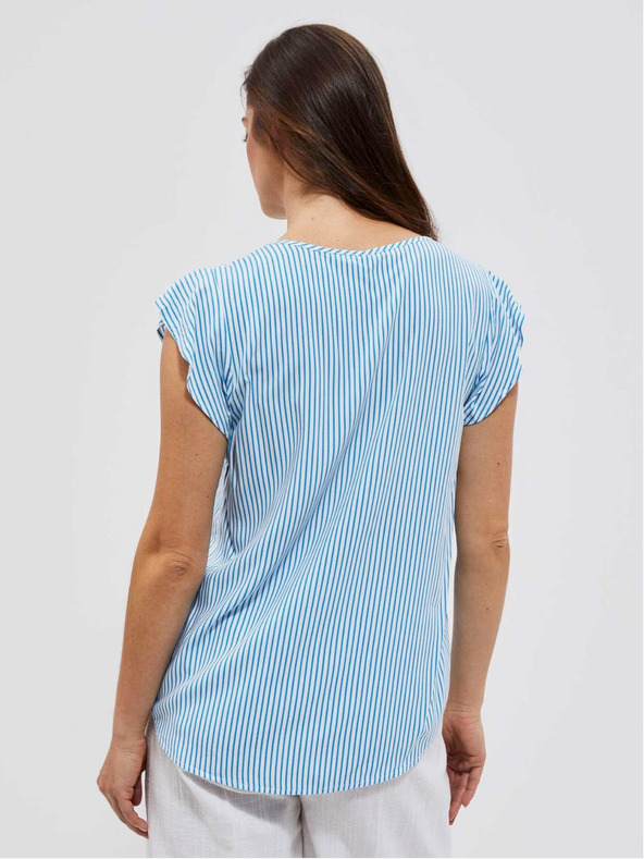 Moodo Modro-bela črtasta bluza Moodo