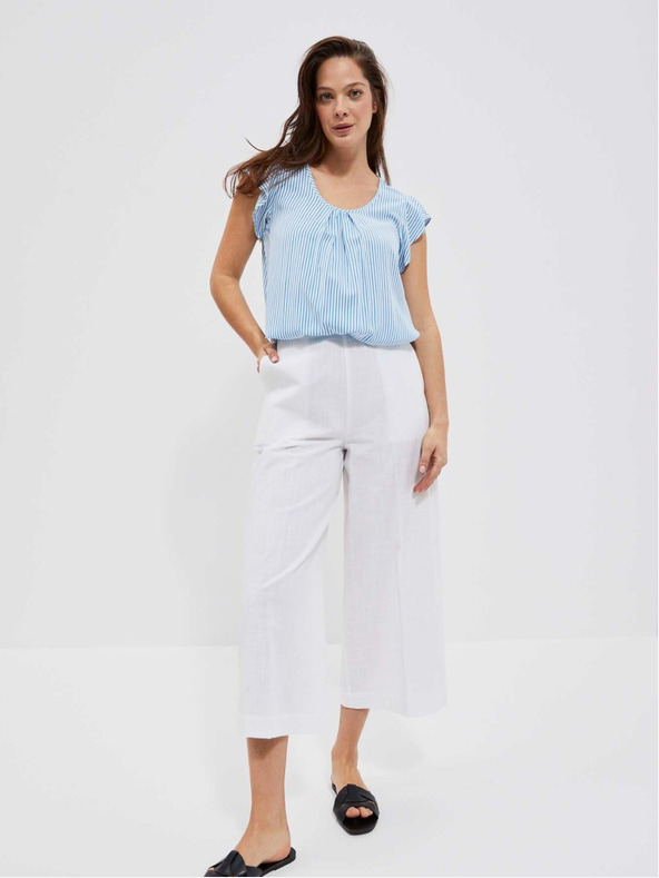 Moodo Modro-bela črtasta bluza Moodo