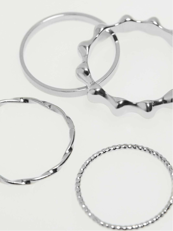 Moodo Komplet drobnih srebrnih prstanov Moodo