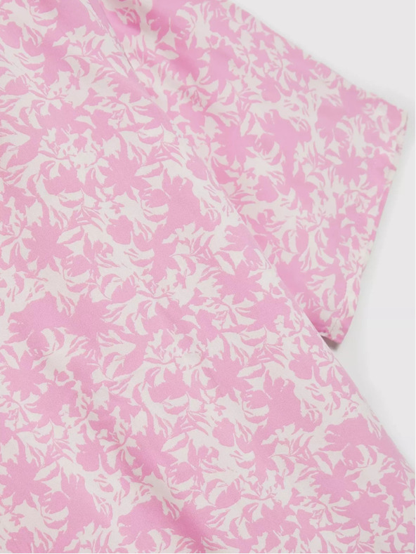 Moodo Svetlo roza vzorčasta bluza s kravato Moodo