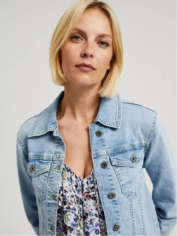 Moodo Svetlo modra jakna iz džinsa z gumbi Moodo