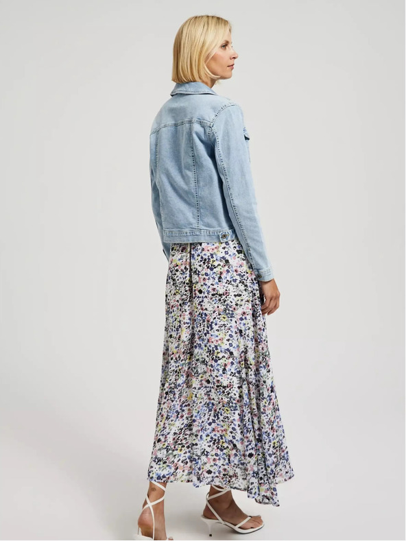 Moodo Svetlo modra jakna iz džinsa z gumbi Moodo