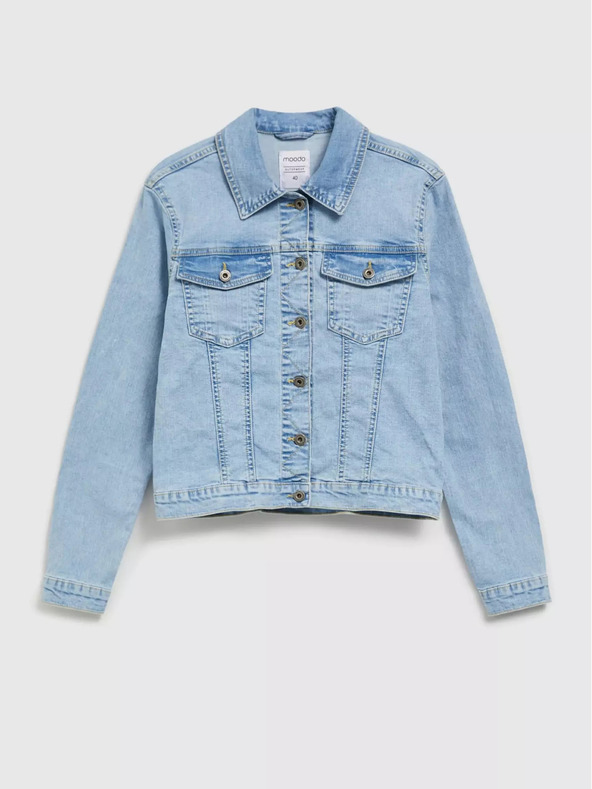 Moodo Svetlo modra jakna iz džinsa z gumbi Moodo