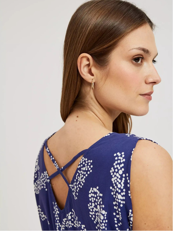 Moodo Modra vzorčasta majica Moodo