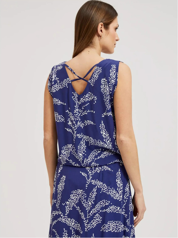 Moodo Modra vzorčasta majica Moodo