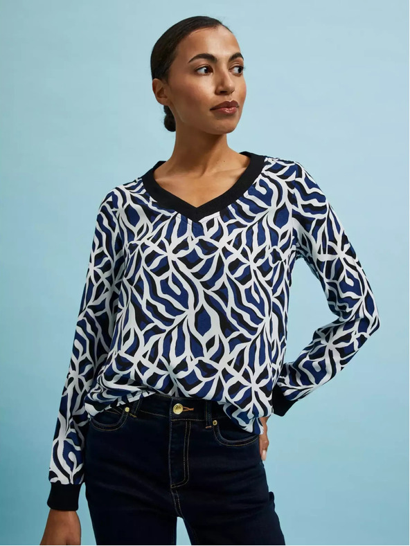 Moodo Geometrijska majica z v-izrezom Moodo