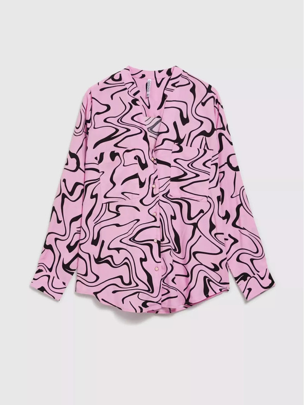 Moodo Roza bluza z dolgimi rokavi in geometrijskim vzorcem Moodo