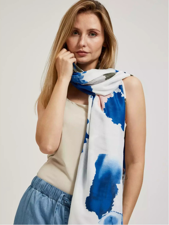 Moodo Modri poletni šal z vzorcem Moodo