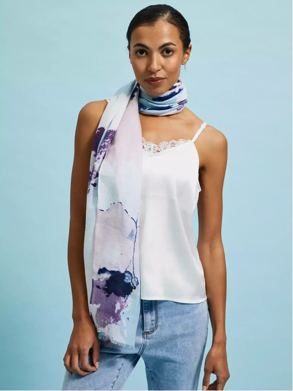 Moodo Vijoličast vzorčast šal Moodo