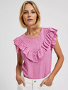 Moodo Roza bluza z volančki Moodo