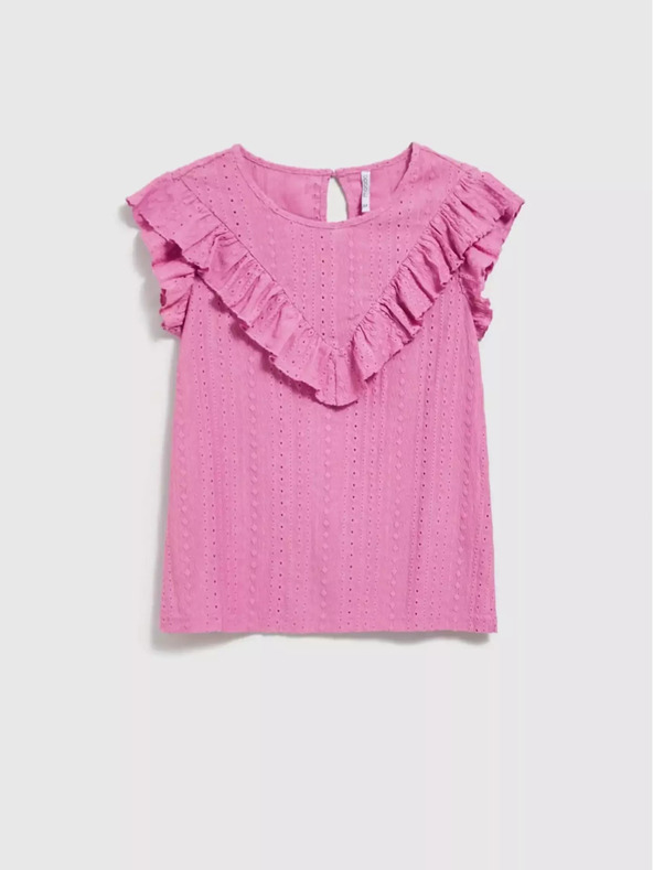 Moodo Roza bluza z volančki Moodo