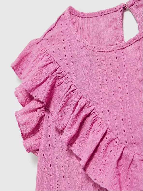 Moodo Roza bluza z volančki Moodo