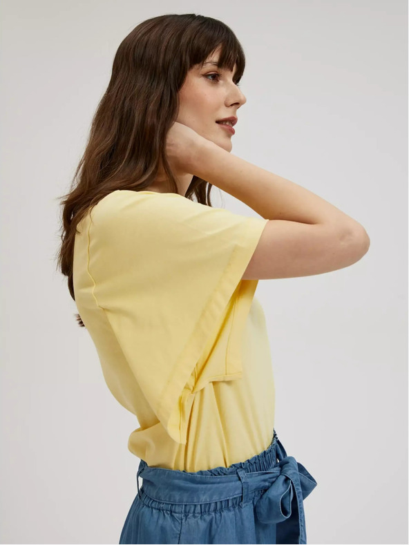 Moodo Rumena majica s širokimi rokavi Moodo