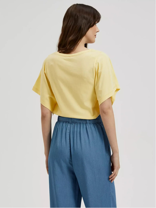 Moodo Rumena majica s širokimi rokavi Moodo