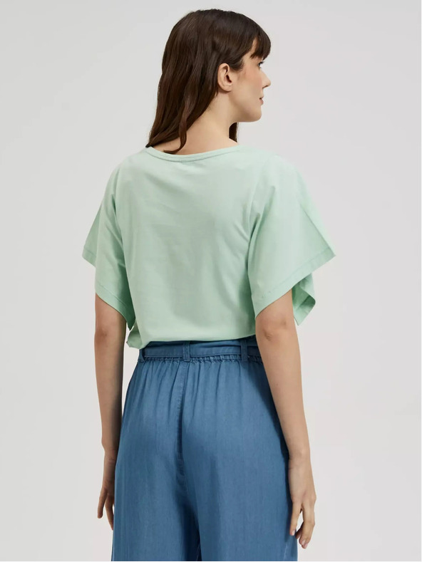 Moodo Zelena srajca s širokimi rokavi Moodo