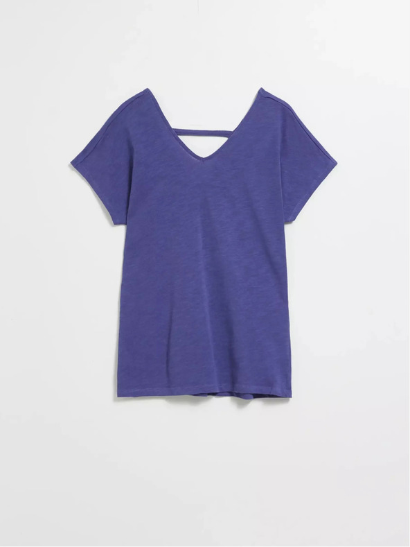 Moodo Vijolična majica z izrezom v obliki črke V Moodo