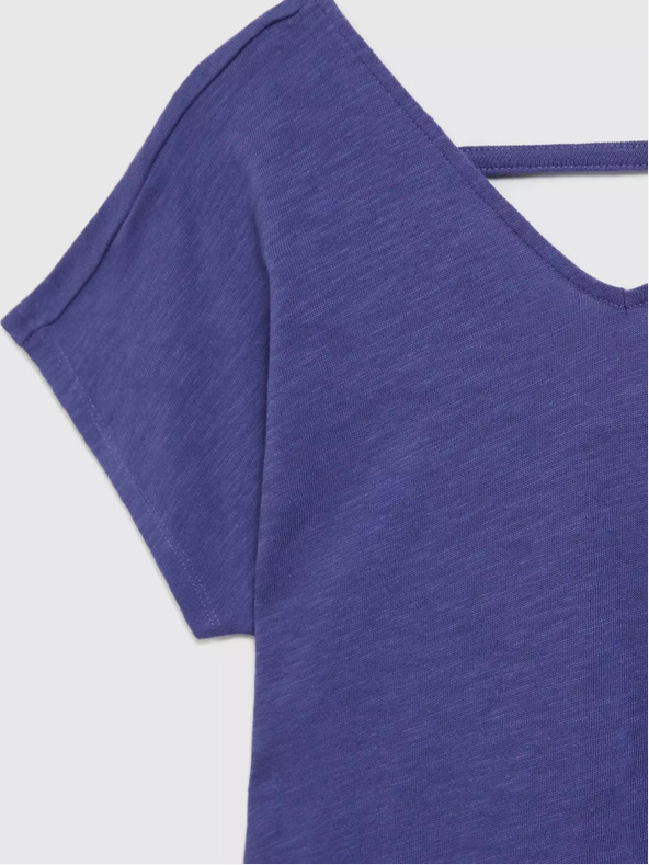 Moodo Vijolična majica z izrezom v obliki črke V Moodo