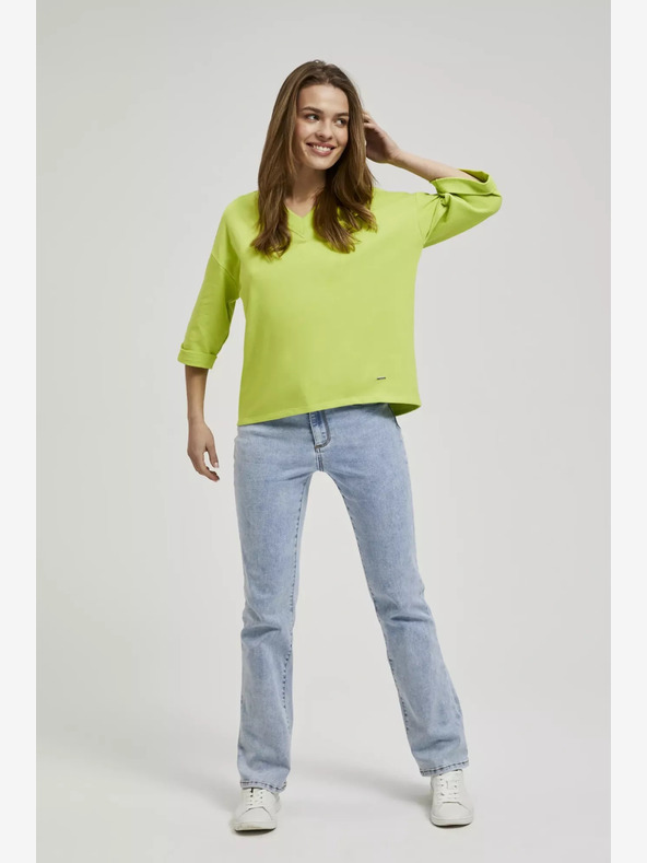 Moodo Zelena majica s 3/4 rokavi Moodo