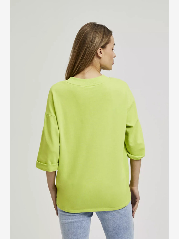 Moodo Zelena majica s 3/4 rokavi Moodo