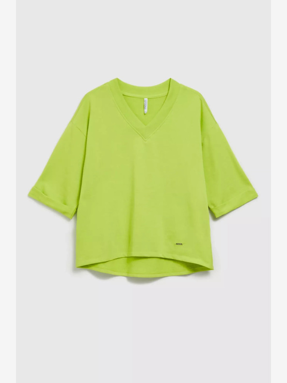 Moodo Zelena majica s 3/4 rokavi Moodo