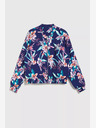 Moodo Temno modra bombažna jopa s cvetličnim potiskom Moodo