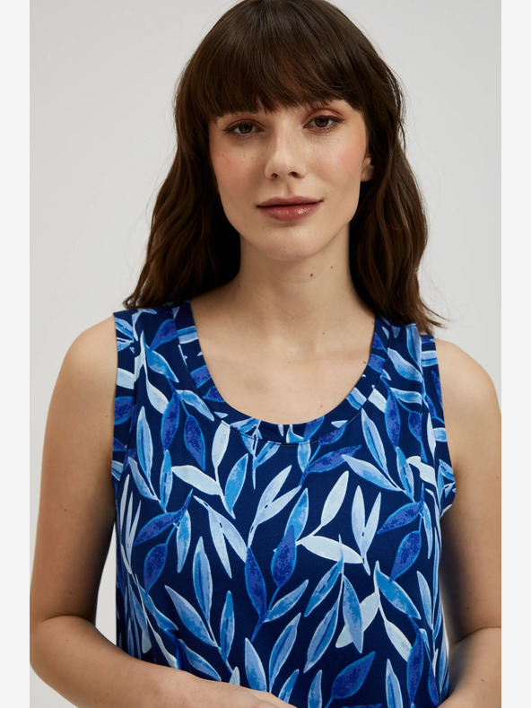 Moodo Temno modra vzorčasta majica Moodo