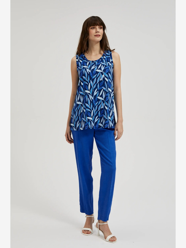 Moodo Temno modra vzorčasta majica Moodo