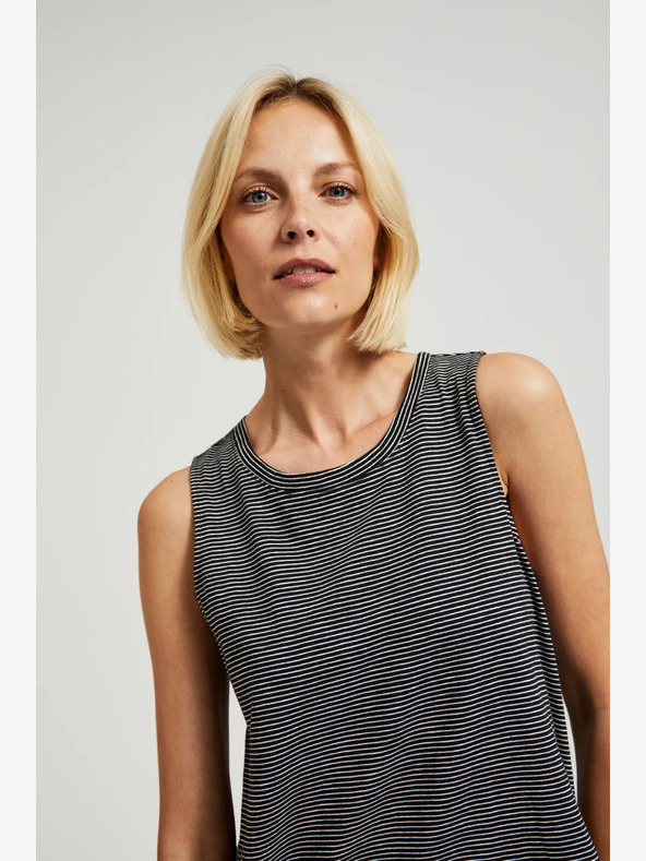 Moodo Črna črtasta majica Moodo