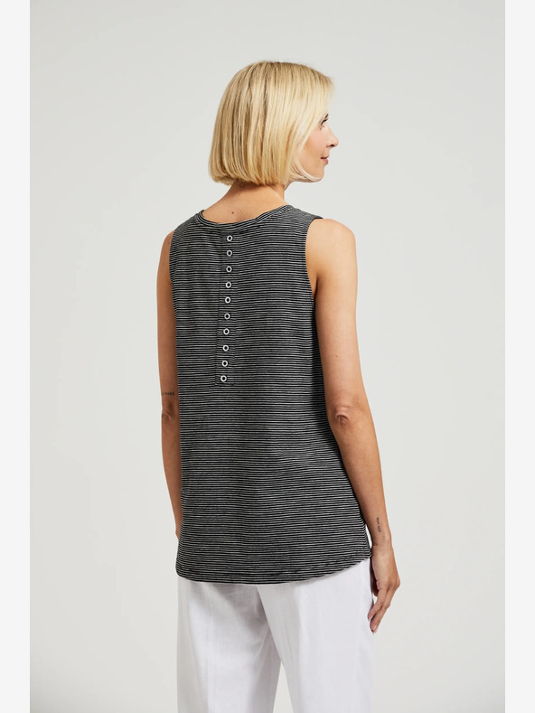 Moodo Črna črtasta majica Moodo