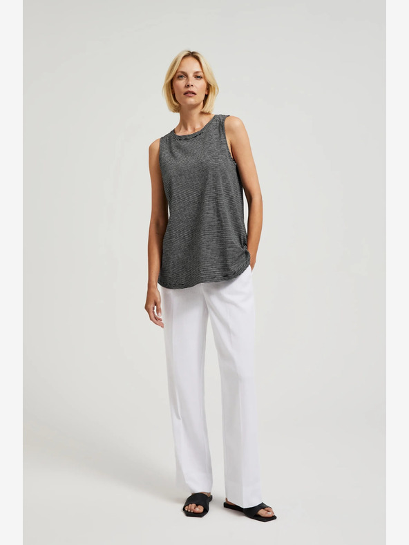 Moodo Črna črtasta majica Moodo