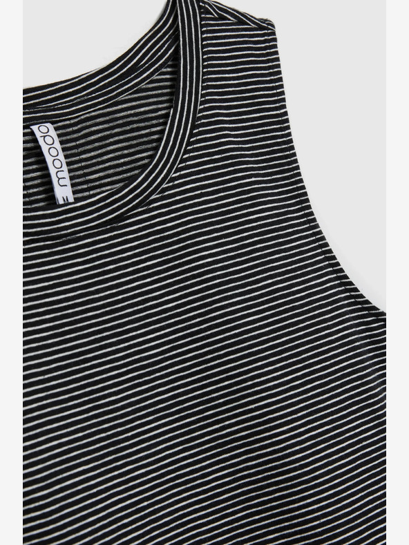 Moodo Črna črtasta majica Moodo