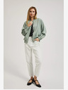 Moodo Zelena bombažna jopica z zadrgo Moodo
