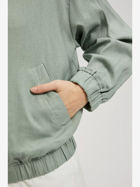 Moodo Zelena bombažna jopica z zadrgo Moodo