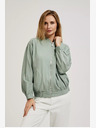 Moodo Zelena bombažna jopica z zadrgo Moodo