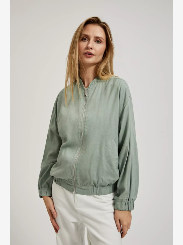 Moodo Zelena bombažna jopica z zadrgo Moodo