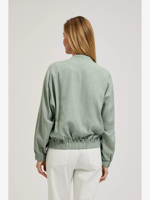 Moodo Zelena bombažna jopica z zadrgo Moodo