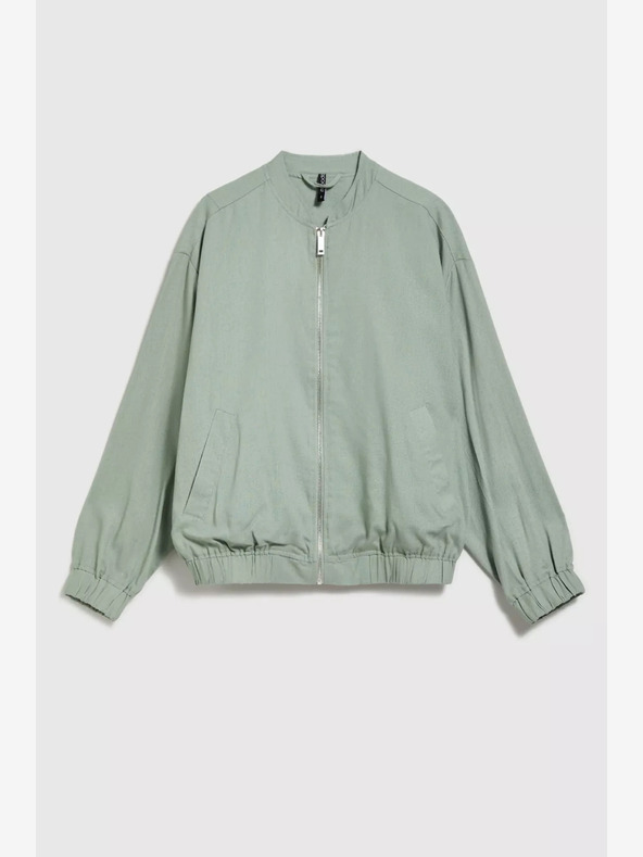 Moodo Zelena bombažna jopica z zadrgo Moodo