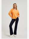 Moodo Oranžna majica z izrezom v obliki črke V Moodo