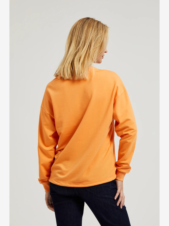 Moodo Oranžna majica z izrezom v obliki črke V Moodo